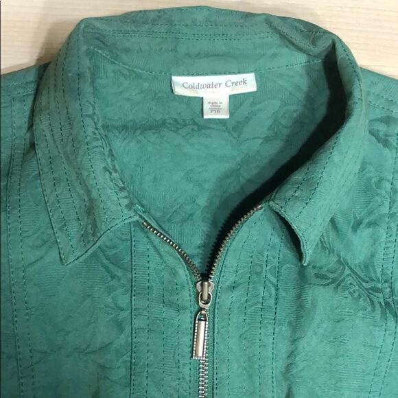 100% Cotton Coldwater Creek Green Jacket - Picture 3 of 13